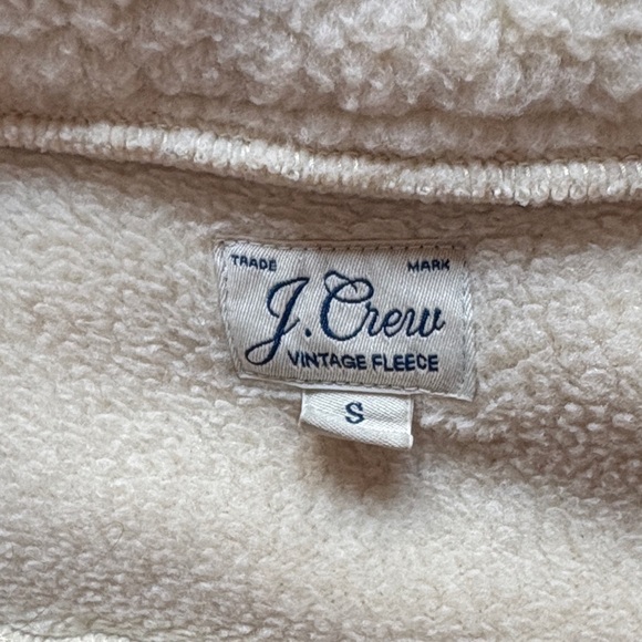 J. Crew Cream Teddy Jacket with Brown Trim - Picture 3 of 4
